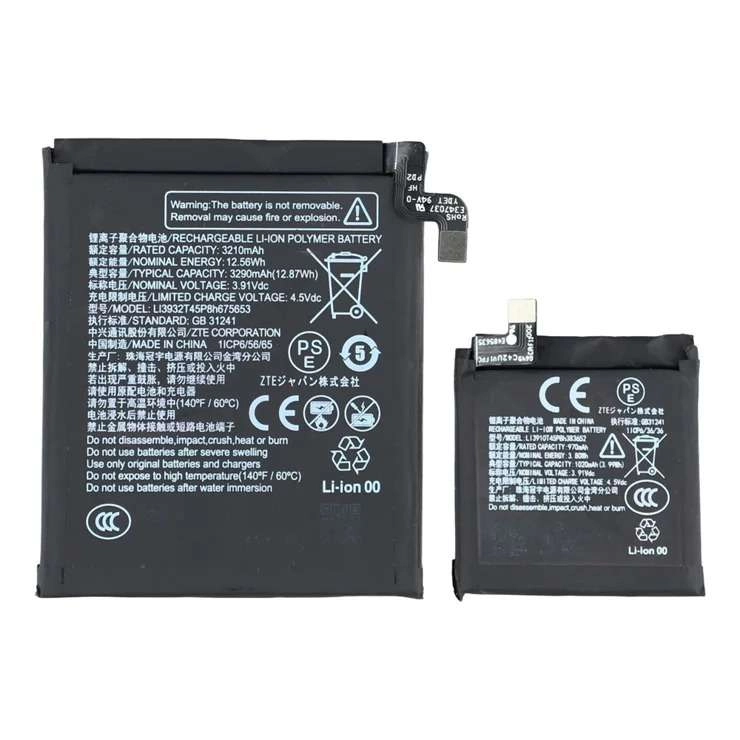 Pin ZTE Nubia Flip 5G Li3932T45P8h675653(3290mAh/12.87Wh) / Li3910T45P8h383652 (1020mAh/3.99Wh)